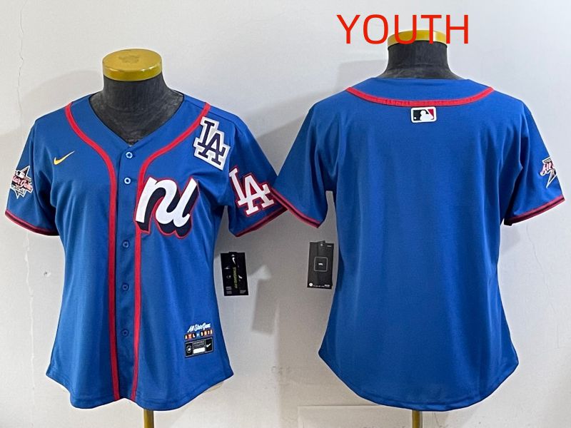 Youth 2025 Los Angeles Dodgers Blank Blue All star Nike MLB Jersey style 02->youth mlb jersey->Youth Jersey
